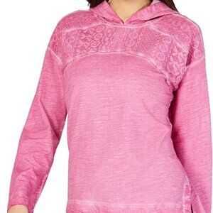 🌟 Style & Co. Women’s Pink Lace Hoodie Sweatshirt